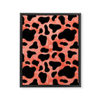 Coral Cow Print Framed Canvas Print Gallery Image 8