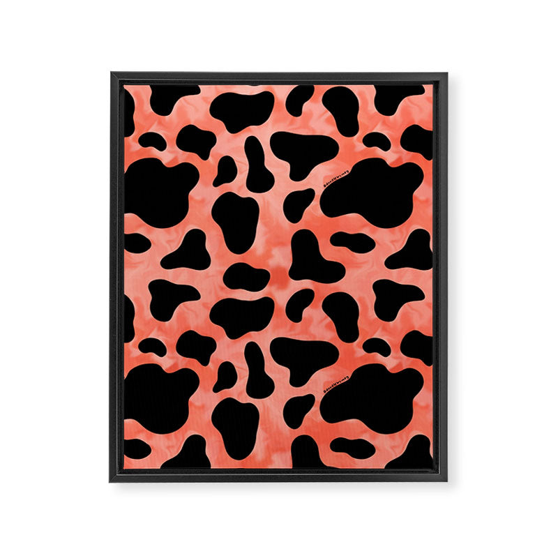 Coral Cow Print Framed Canvas Print Gallery Image 8