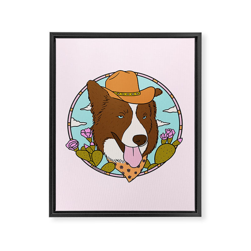 Cowboy Dog- Aussie Framed Canvas Print Gallery Image 8