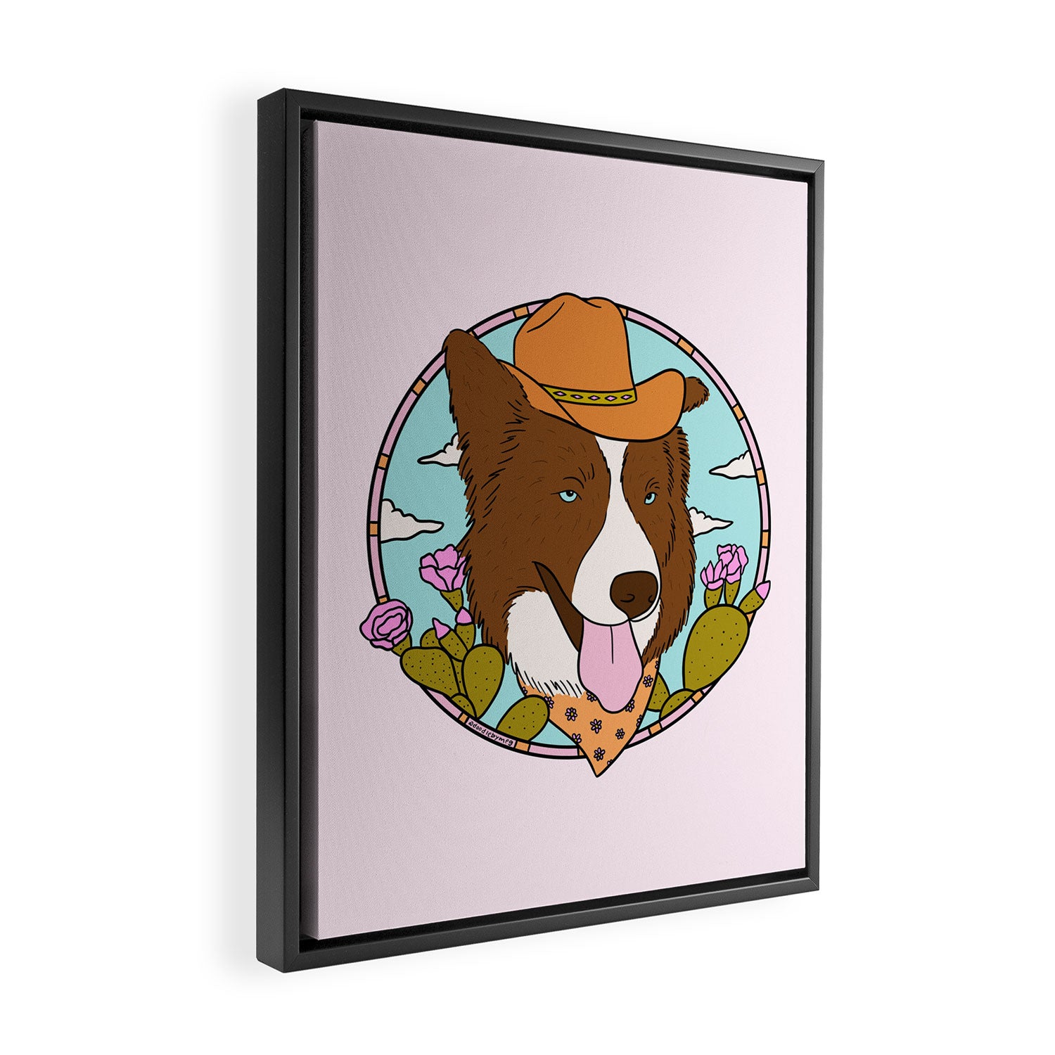 Cowboy Dog- Aussie Framed Canvas Print Gallery Image 2