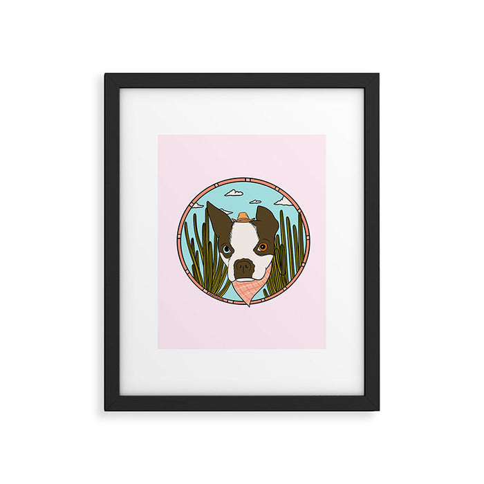 Cowboy Dog- Clover Boston Framed Art Print Gallery Image 1