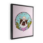 Cowboy Dog- Crimson Boston Framed Canvas Print Gallery Image 2