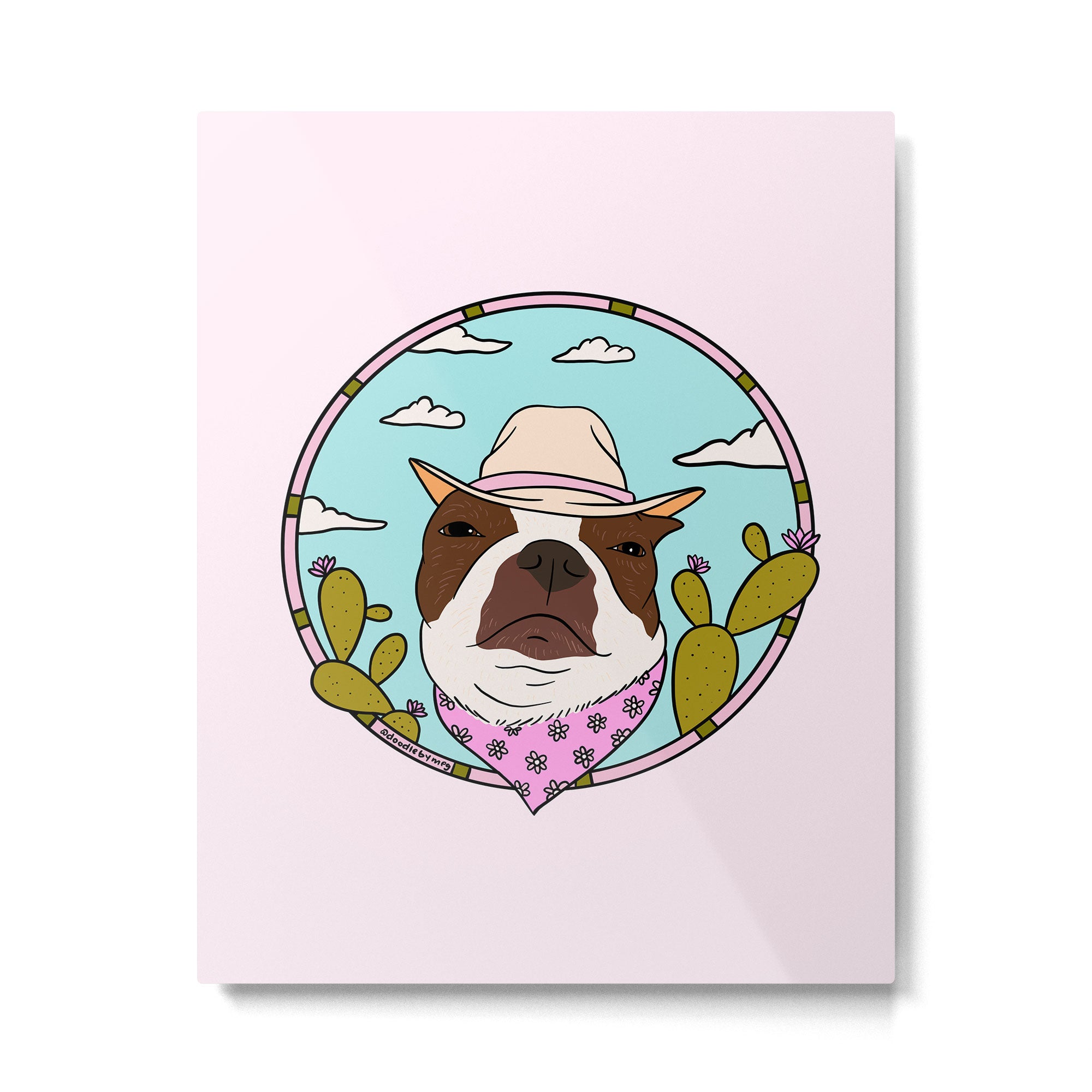 Cowboy Dog- Crimson Boston Metal Print Gallery Image 6