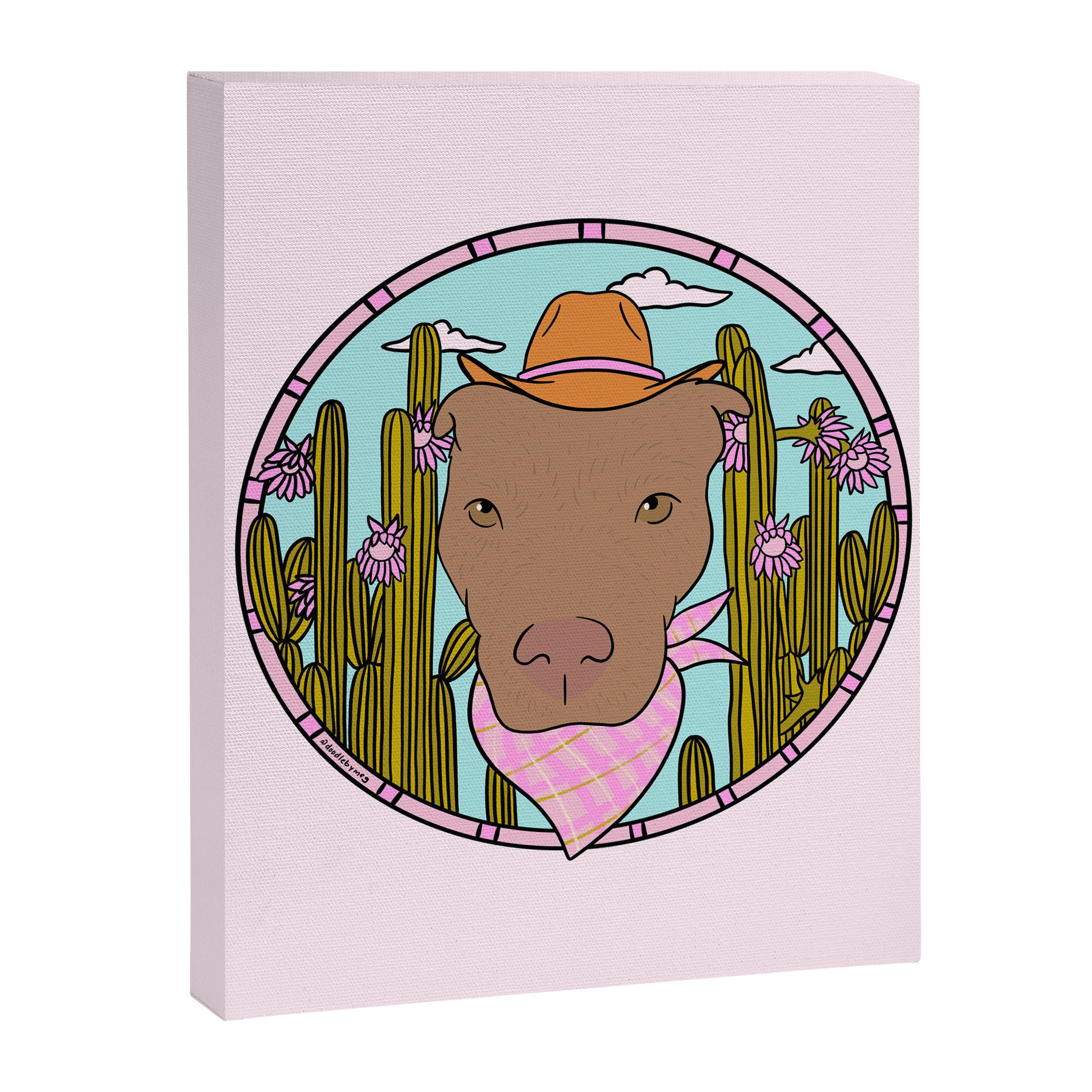 Cowboy Dog- Pitbull Canvas Print Gallery Image 8