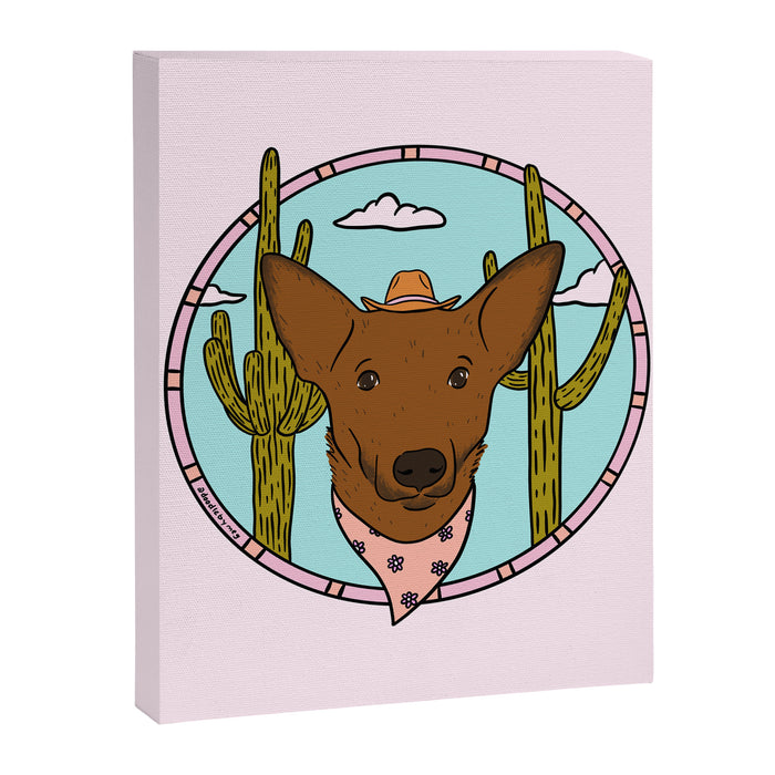 Cowboy Dog- Shepherd Canvas Print Gallery Image 1