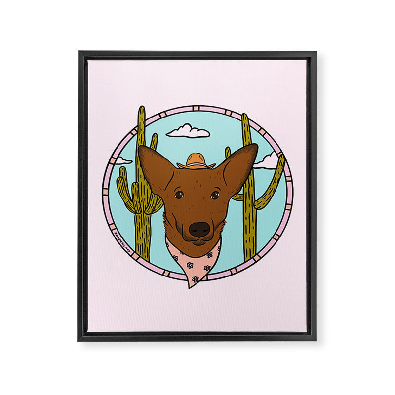 Cowboy Dog- Shepherd Framed Canvas Print Gallery Image 8