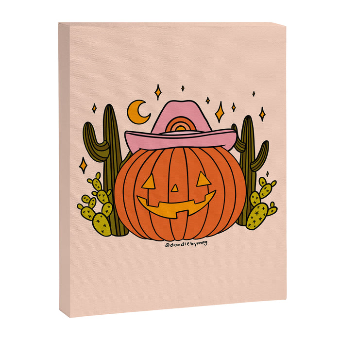 Cowboy Pumpkin Canvas Print Gallery Image 1
