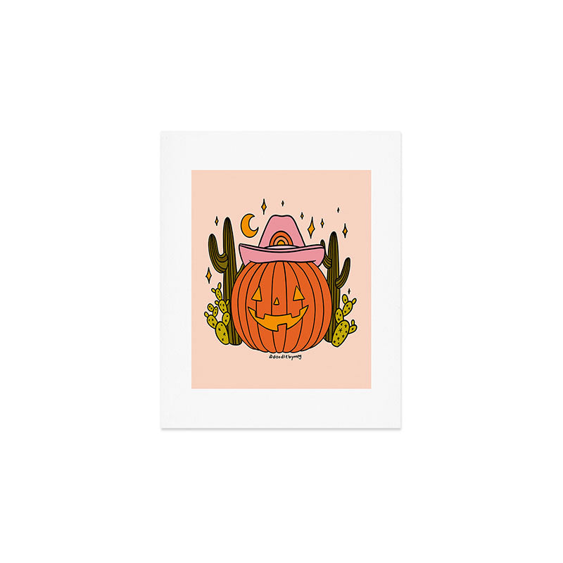 Cowboy Pumpkin Art Print Gallery Image 1
