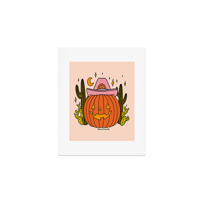 Cowboy Pumpkin Art Print Gallery Image 1