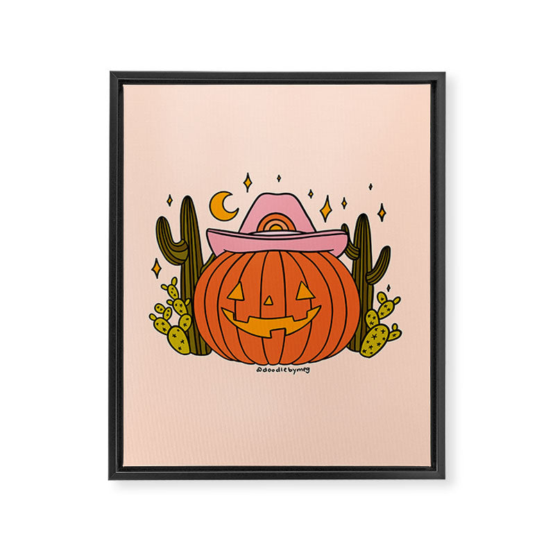 Cowboy Pumpkin Framed Canvas Print Gallery Image 8