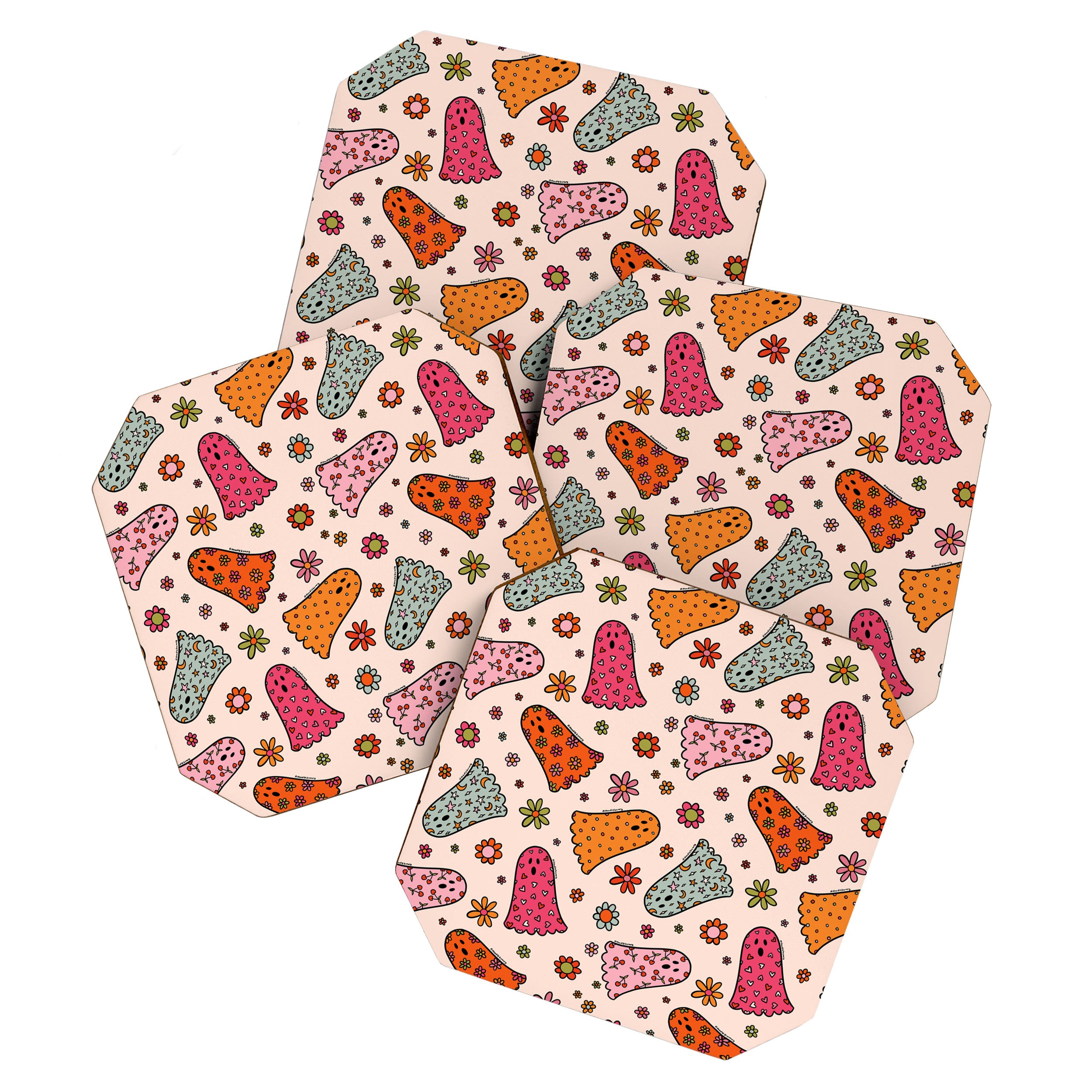 Cute Ghost Print Coaster Gallery Image 1