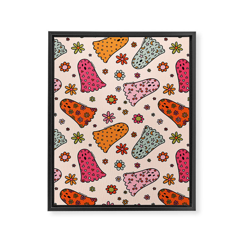 Cute Ghost Print Framed Canvas Print Gallery Image 8