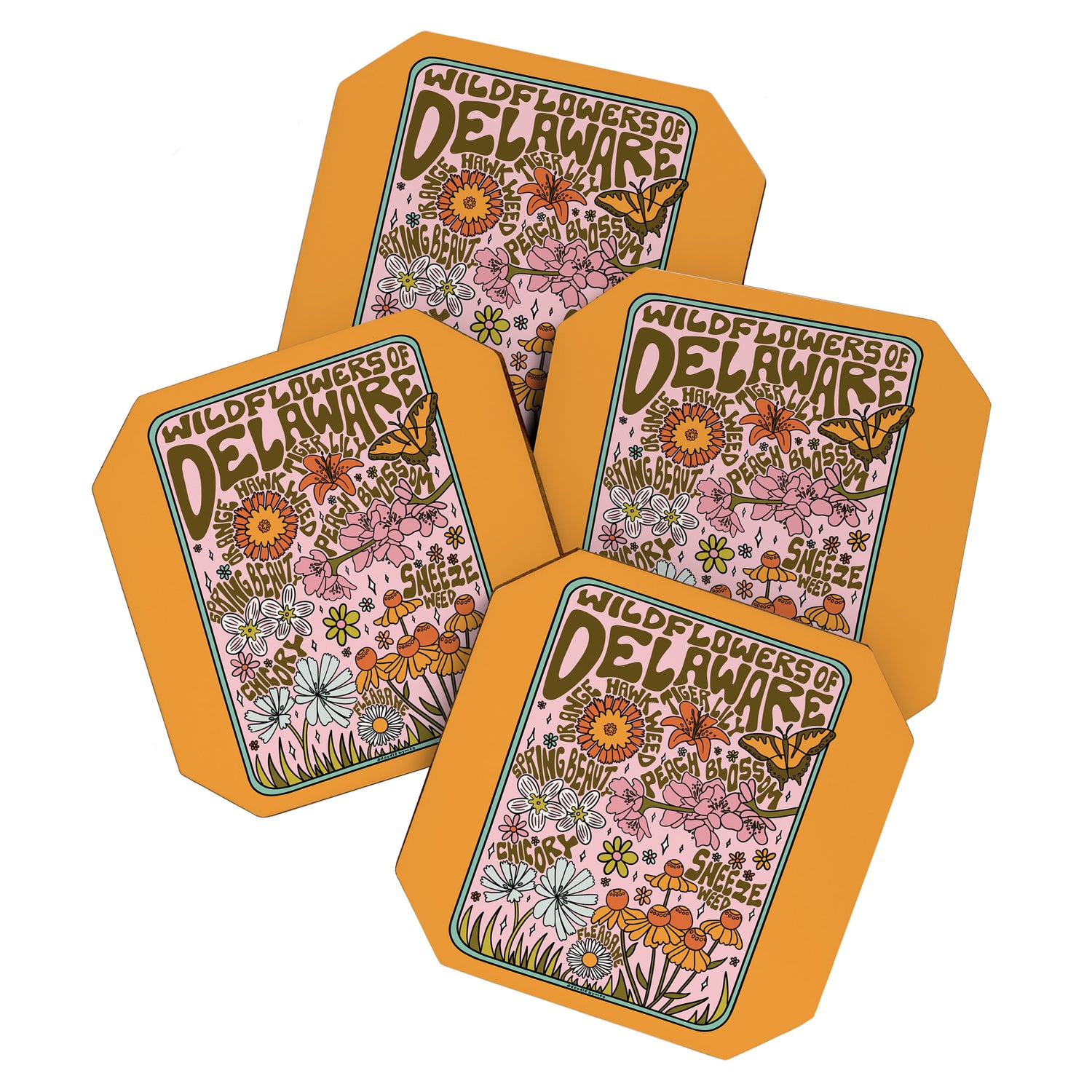 Delaware Wildflowers Coaster Gallery Image 1