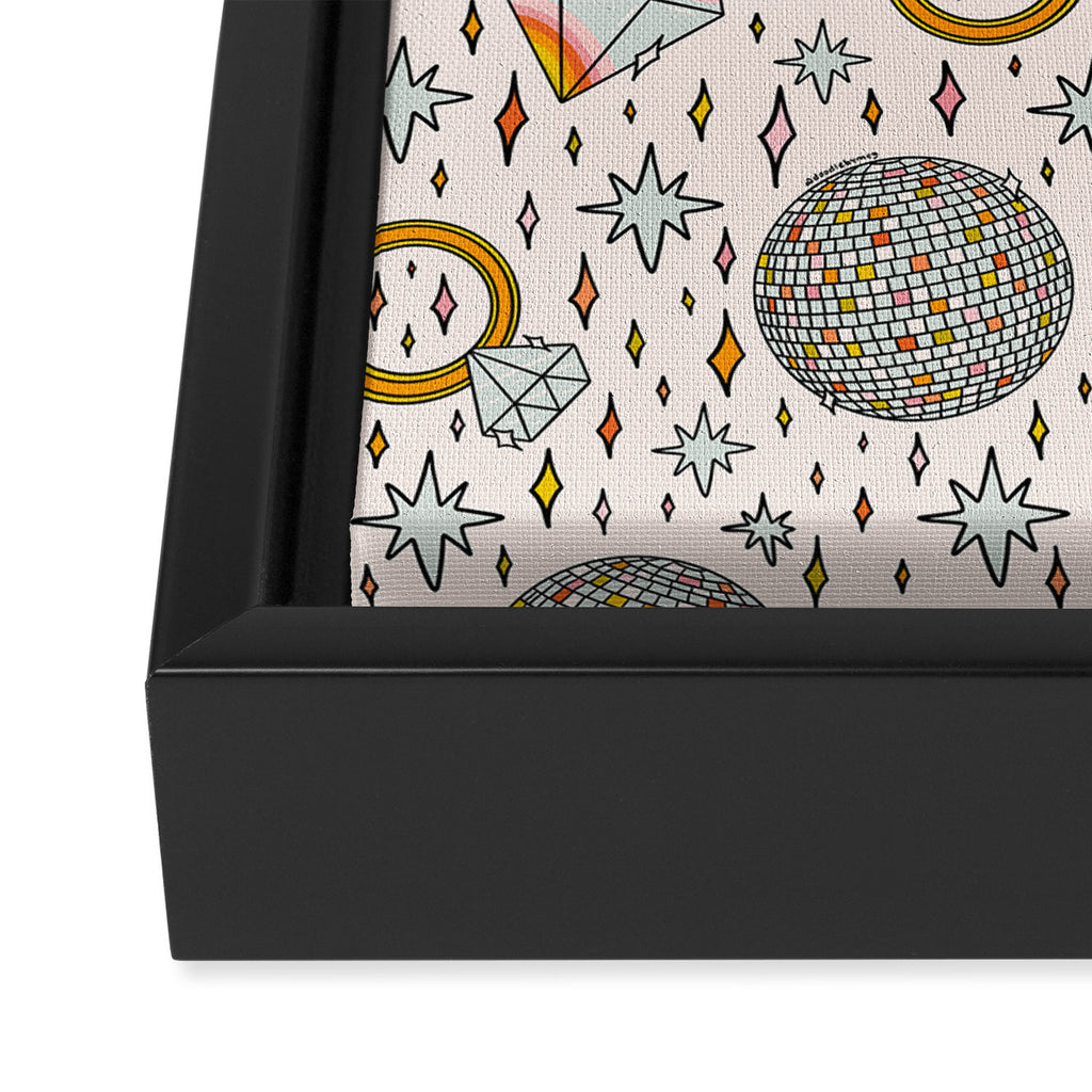 Diamonds and Disco Balls Print Framed Canvas Print Gallery Image 3