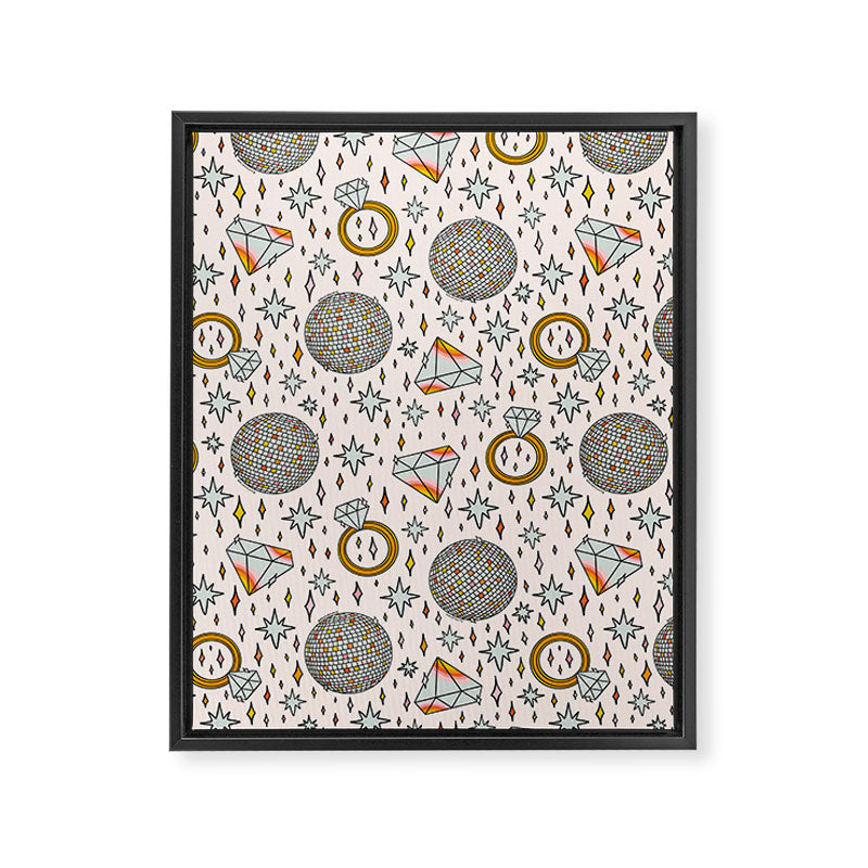 Diamonds and Disco Balls Print Framed Canvas Print Gallery Image 8