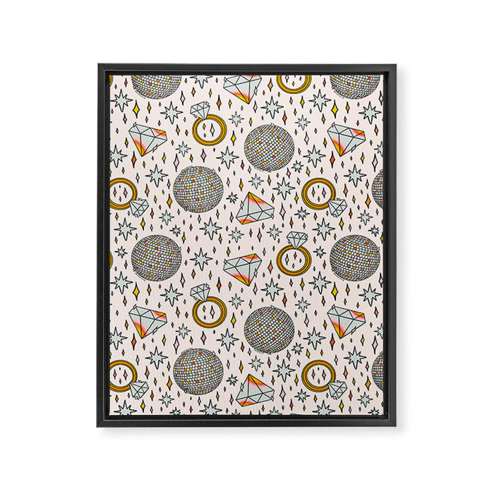Diamonds and Disco Balls Print Framed Canvas Print Gallery Image 1