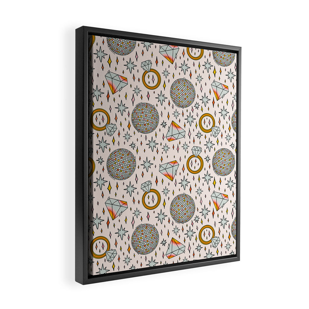 Diamonds and Disco Balls Print Framed Canvas Print Gallery Image 2