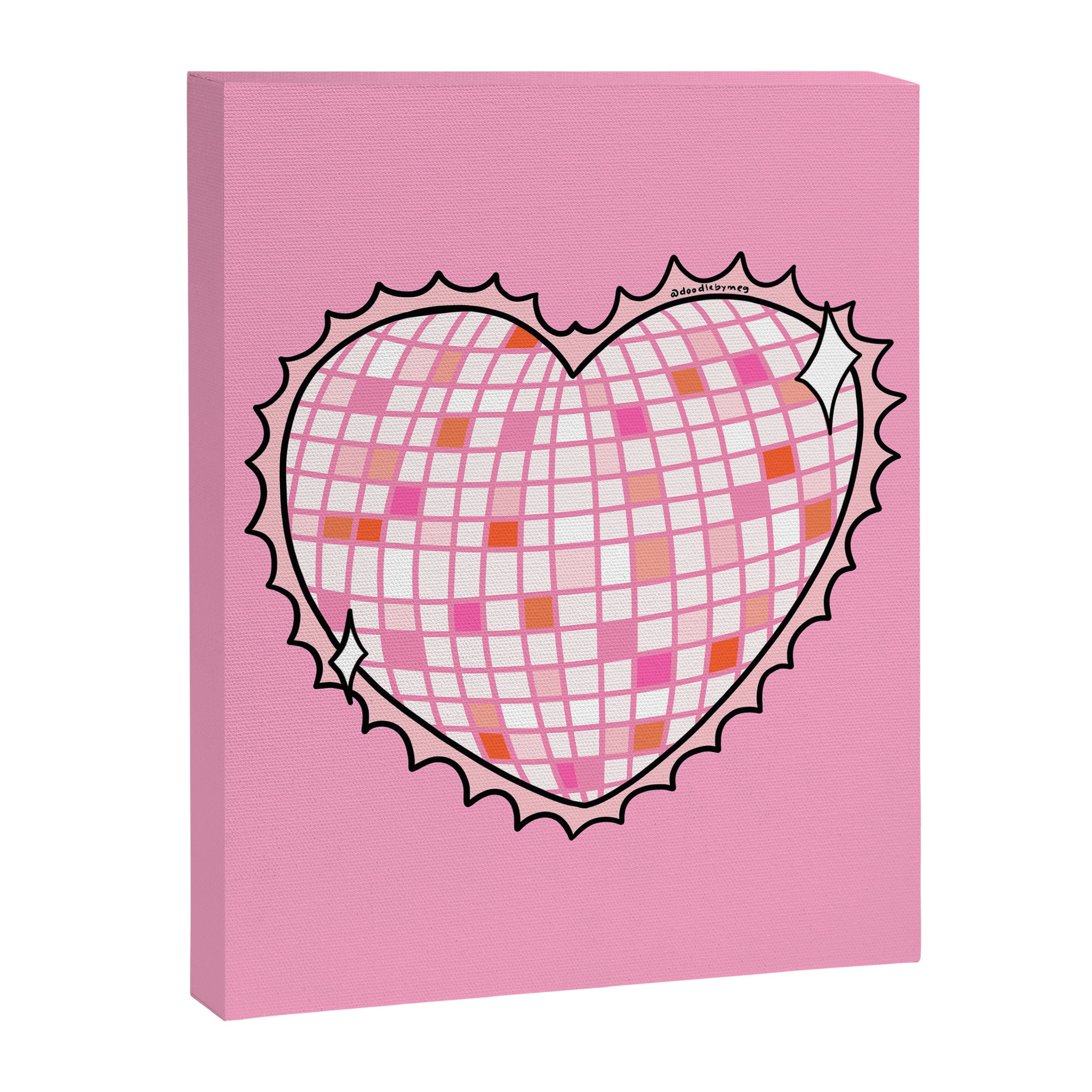 Disco Ball Heart Canvas Print Gallery Image 8