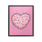 Disco Ball Heart Framed Canvas Print Gallery Image 8