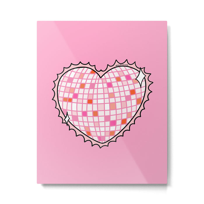 Disco Ball Heart Metal Print Gallery Image 1