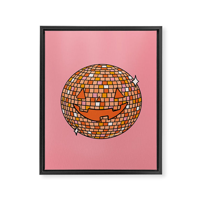 Disco Ball Jack O Lantern Framed Canvas Print Gallery Image 1