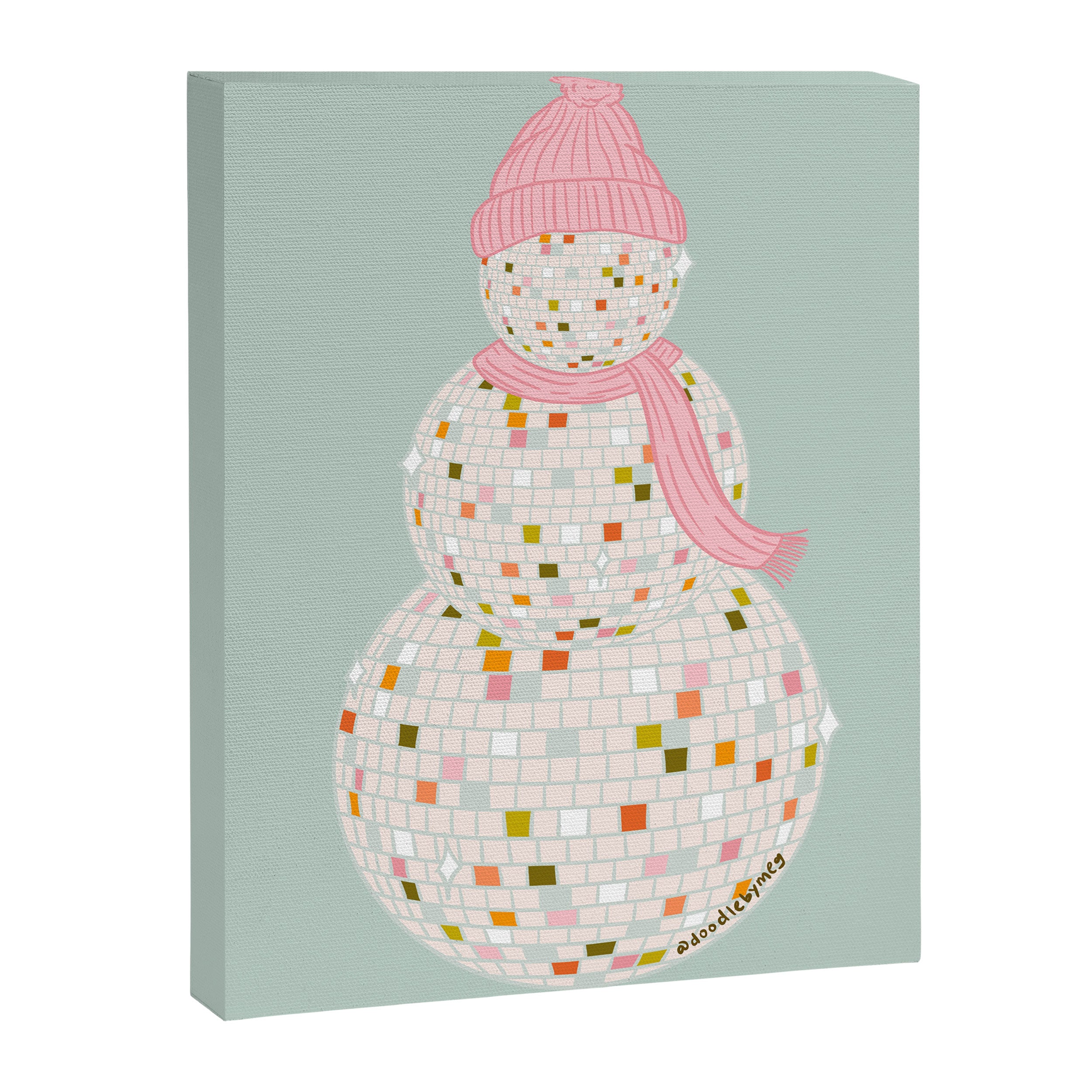 Disco Ball Snowman Canvas Print Gallery Image 8