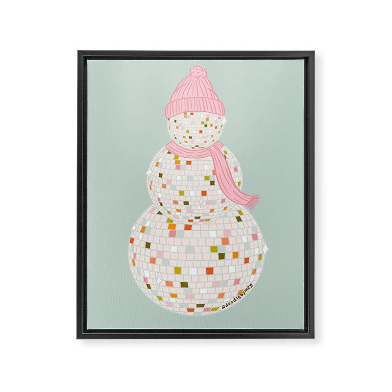 Disco Ball Snowman Framed Canvas Print Gallery Image 8