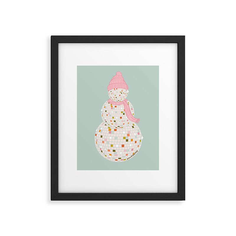Disco Ball Snowman Framed Art Print Gallery Image 6