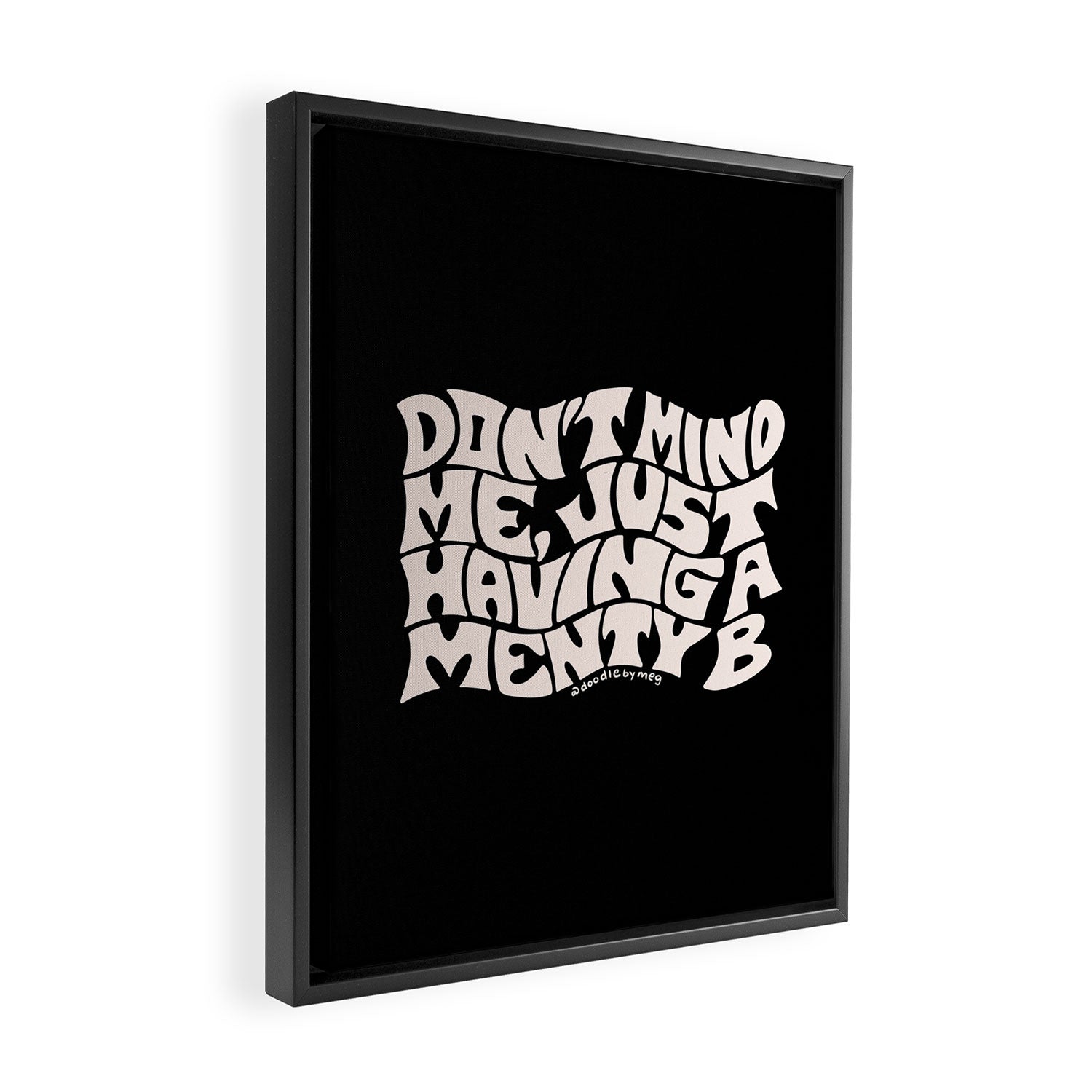 Don't Mind Me in Cream Framed Canvas Print Gallery Image 2