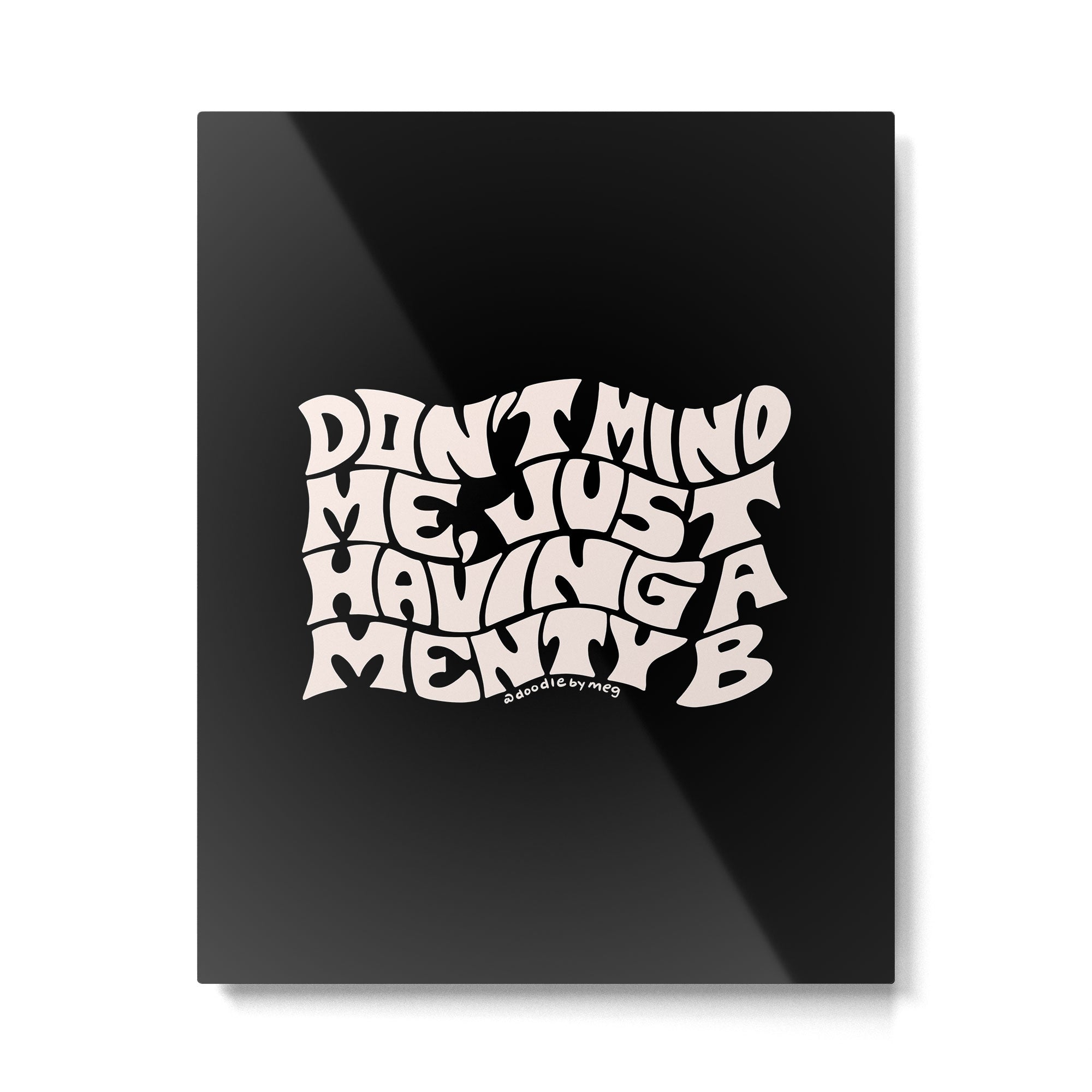 Don't Mind Me in Cream Metal Print Gallery Image 6