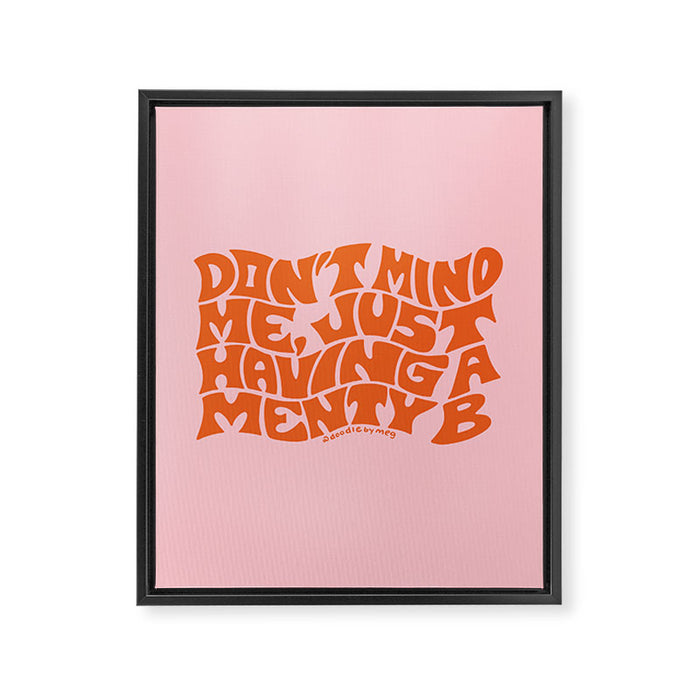 Don't Mind Me in Orange Framed Canvas Print Gallery Image 1
