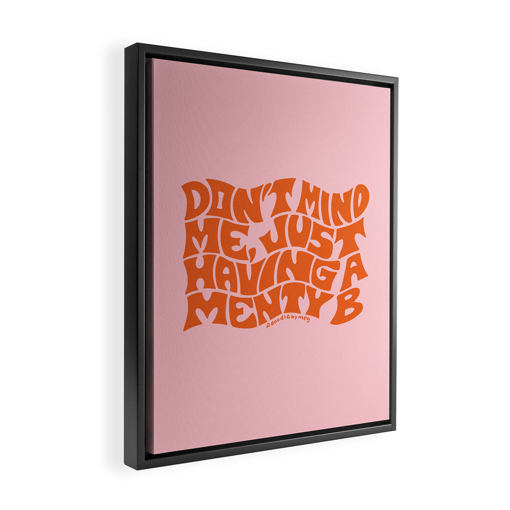Don't Mind Me in Orange Framed Canvas Print Gallery Image 2