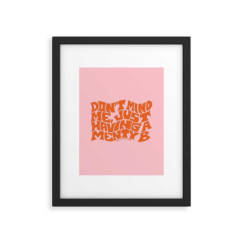 Don't Mind Me in Orange Framed Art Print Gallery Image 6