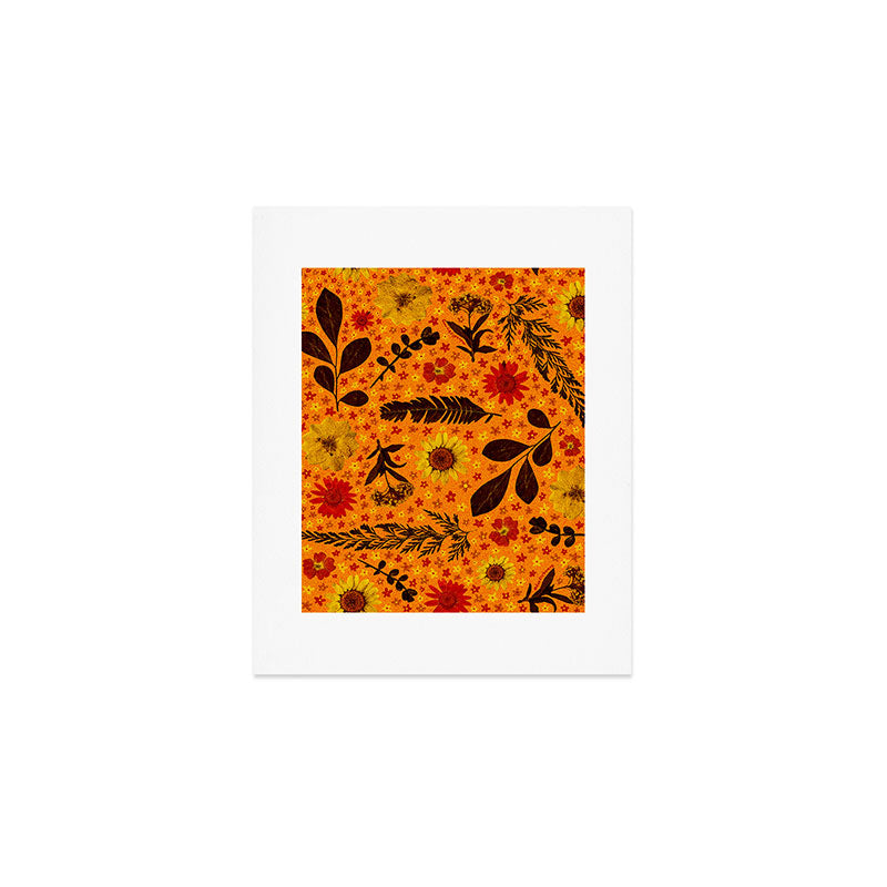 Dried Flower Print in Orange Art Print Gallery Image 1