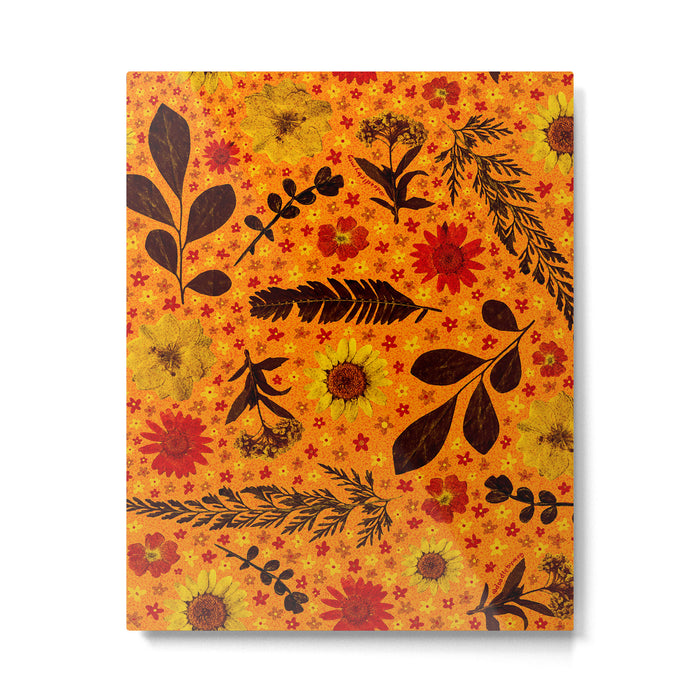 Dried Flower Print in Orange Metal Print Gallery Image 1