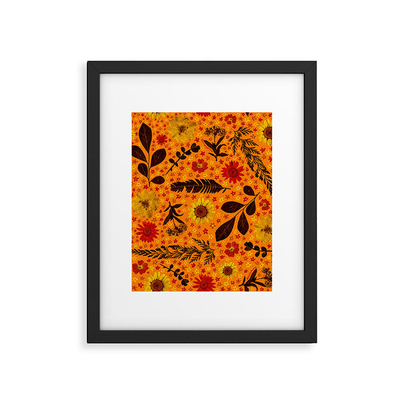 Dried Flower Print in Orange Framed Art Print Gallery Image 6