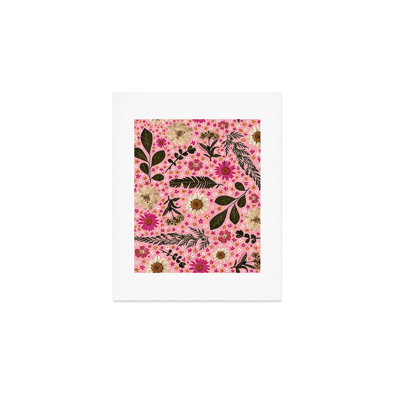 Dried Flower Print in Pink Art Print Gallery Image 1