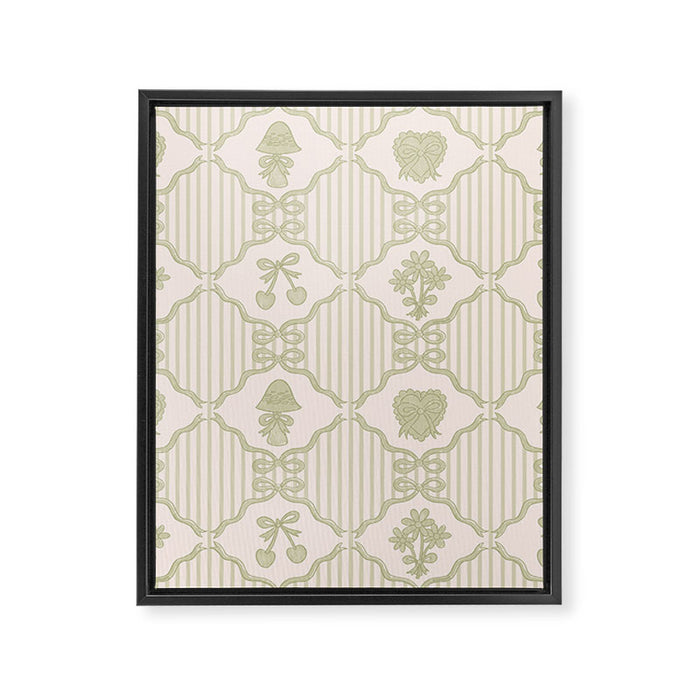 Eloise Print in Green Framed Canvas Print Gallery Image 1