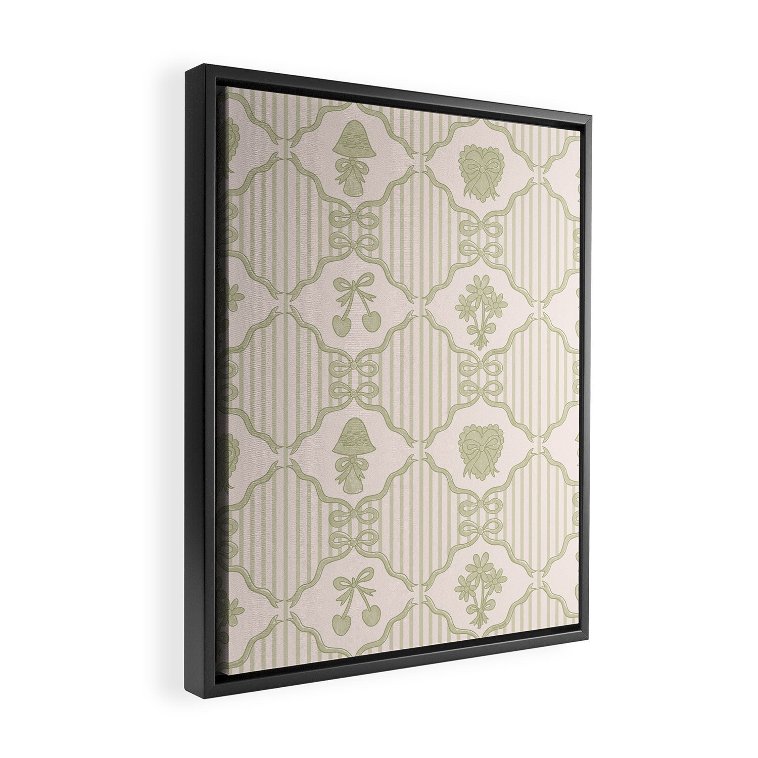 Eloise Print in Green Framed Canvas Print Gallery Image 2