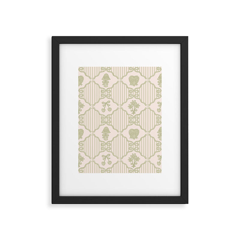 Eloise Print in Green Framed Art Print Gallery Image 6