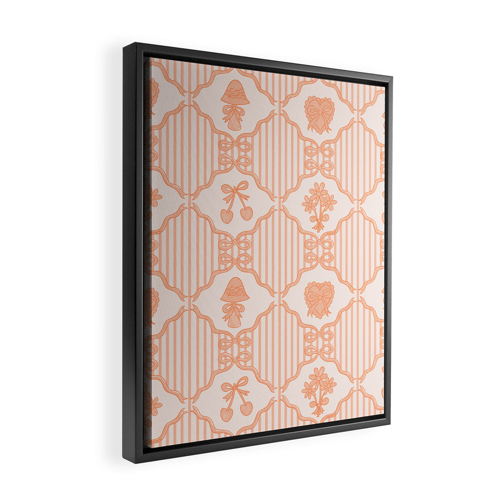 Eloise Print in Peach Framed Canvas Print Gallery Image 2