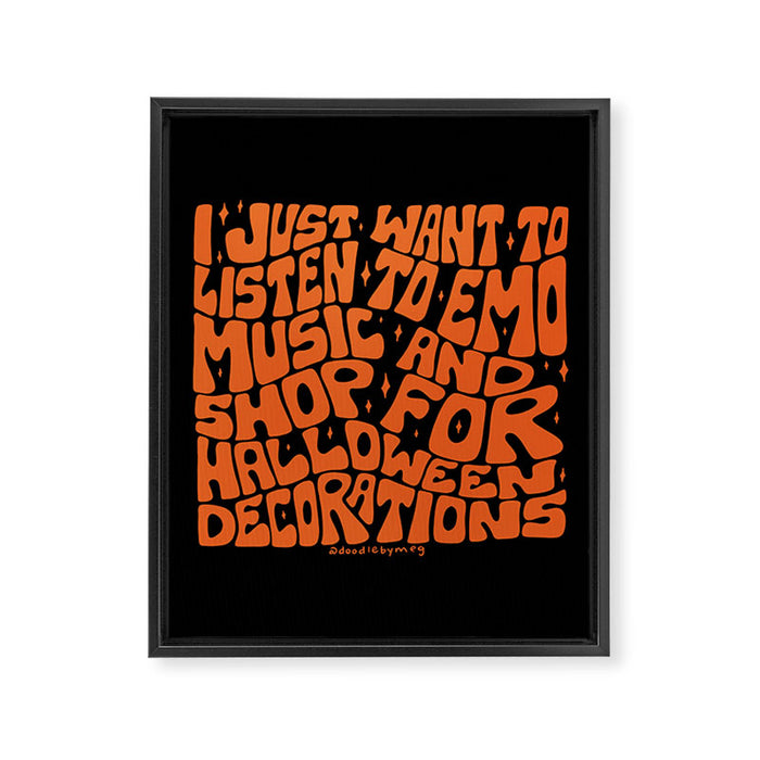 Emo Music and Halloween Decorations Framed Canvas Print Gallery Image 1