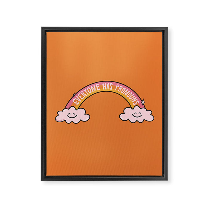 Everyone has Pronouns Framed Canvas Print Gallery Image 1