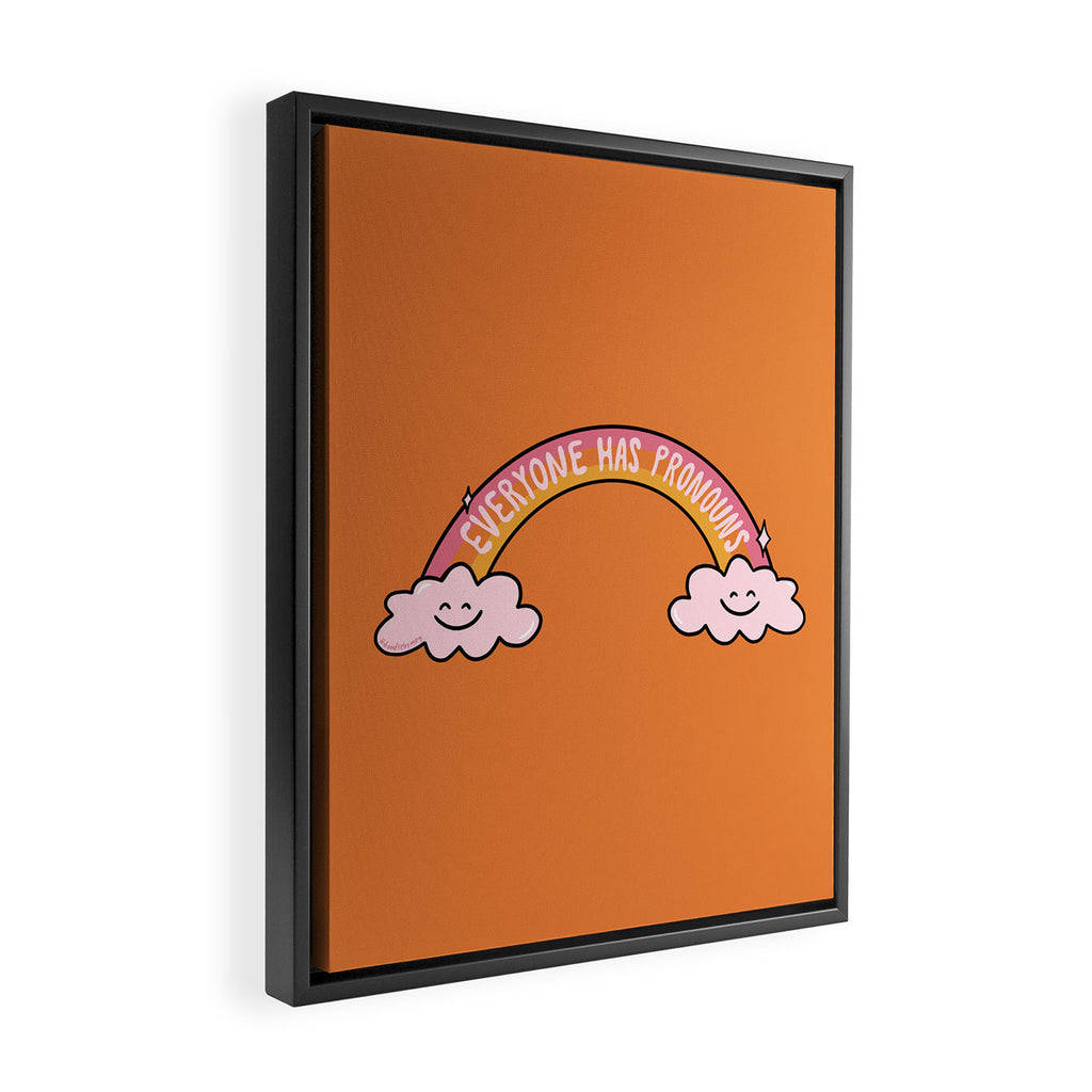 Everyone has Pronouns Framed Canvas Print Gallery Image 2