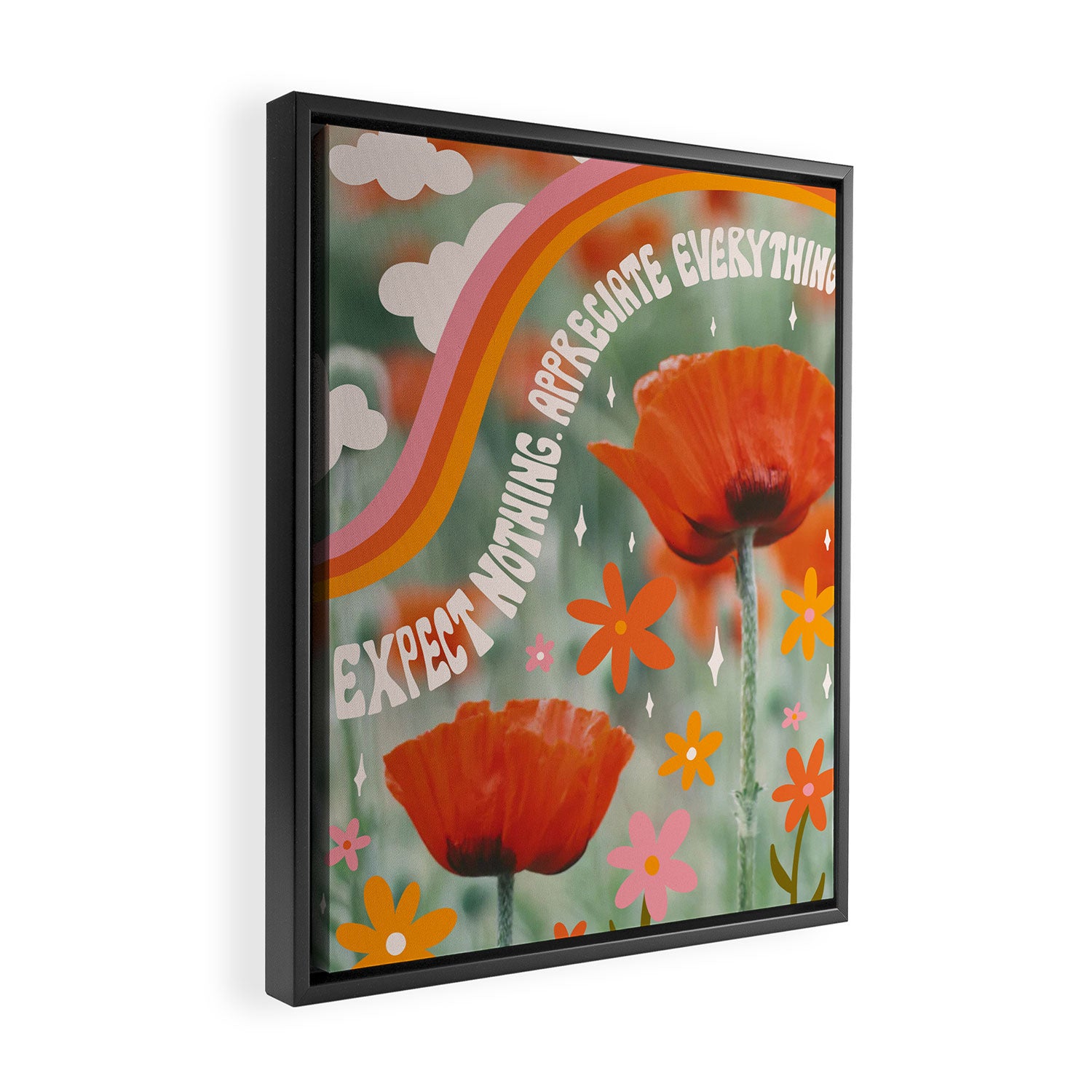Expect Nothing. Appreciate Everything. Framed Canvas Print Gallery Image 2