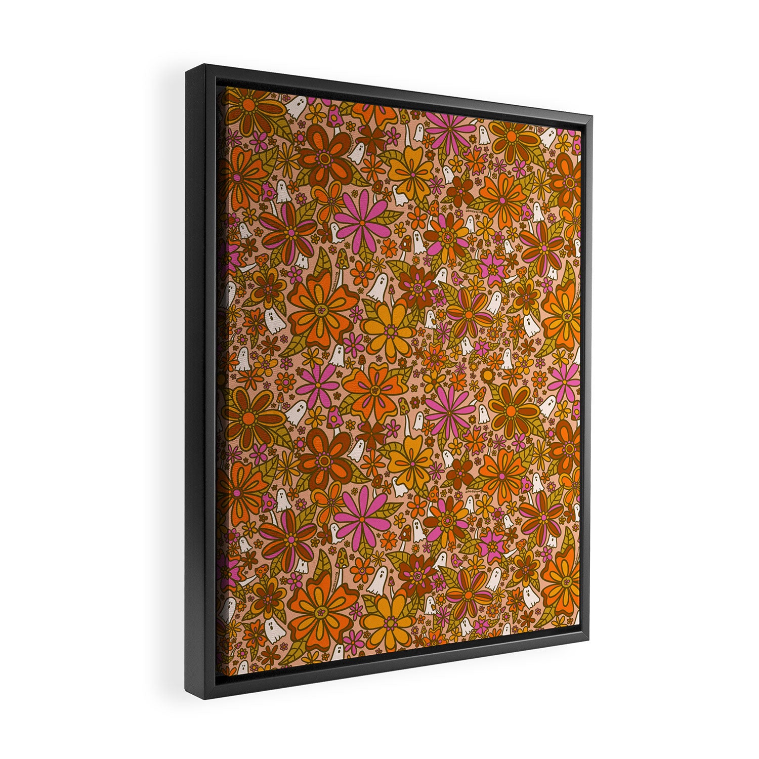 Fall Floral Print Framed Canvas Print Gallery Image 2