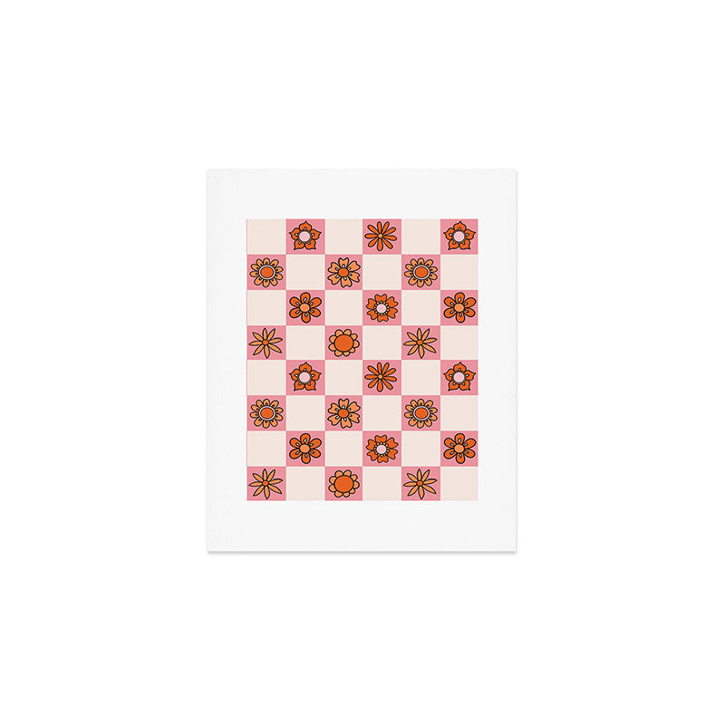 Fall Flower Print in Pink Art Print Gallery Image 1