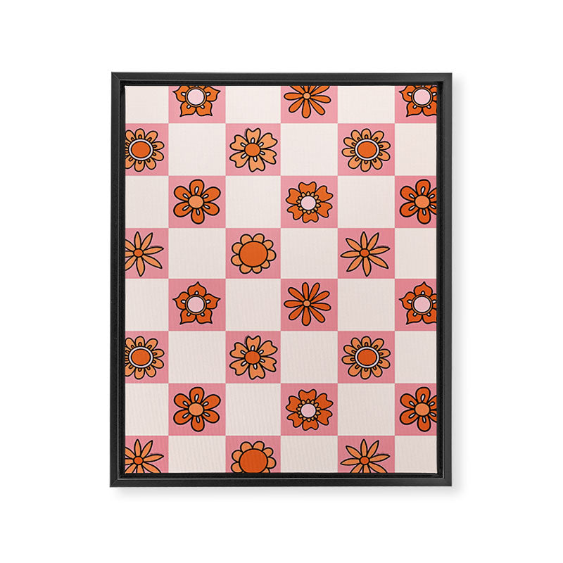 Fall Flower Print in Pink Framed Canvas Print Gallery Image 8