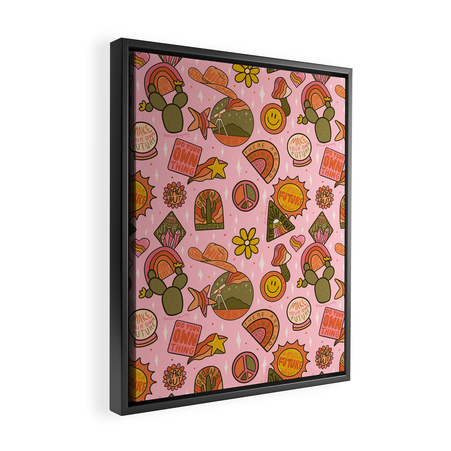 Fall Patch Print Framed Canvas Print Gallery Image 2