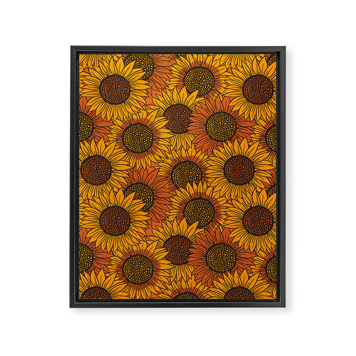 Fall Sunflower Print Framed Canvas Print Gallery Image 1